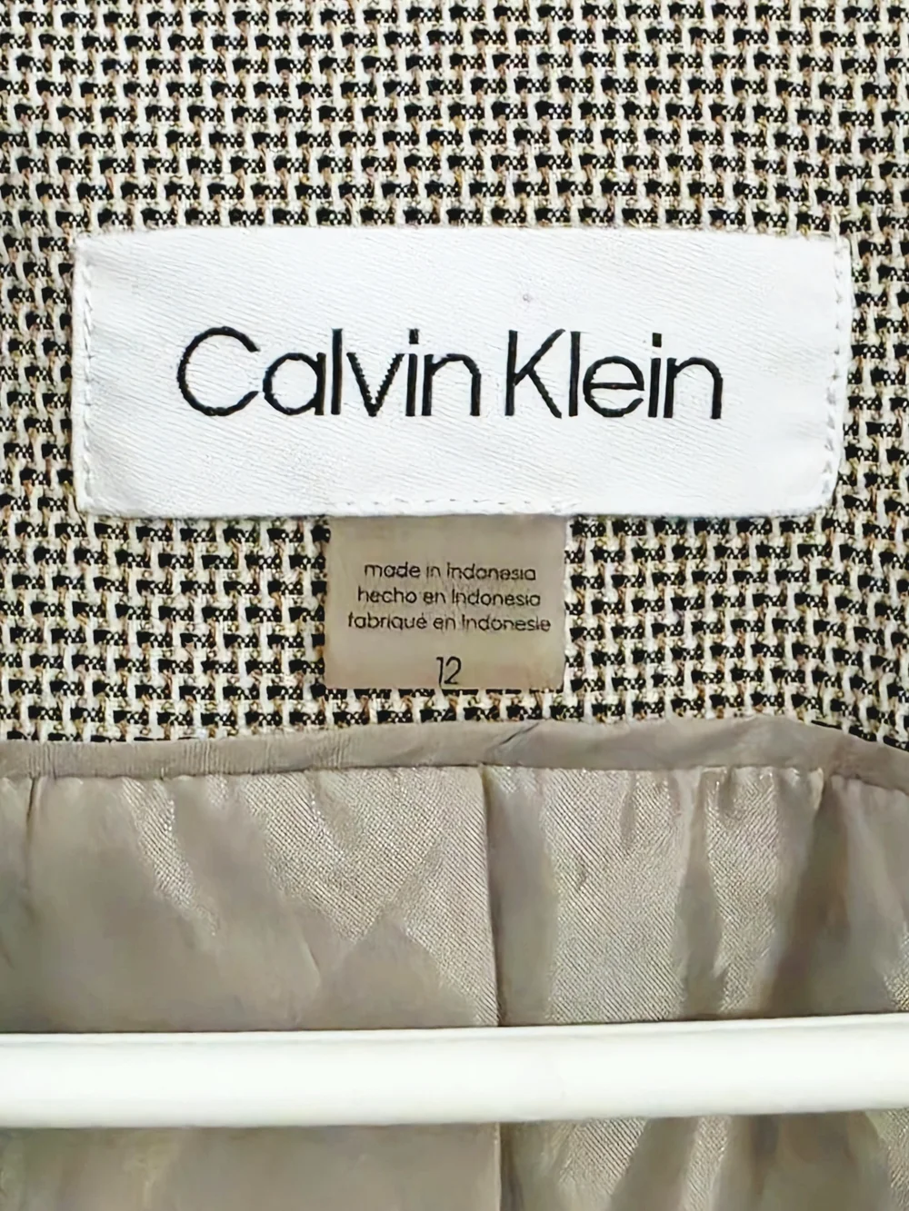 Calvin Klein Women's Beige Textured Blazer